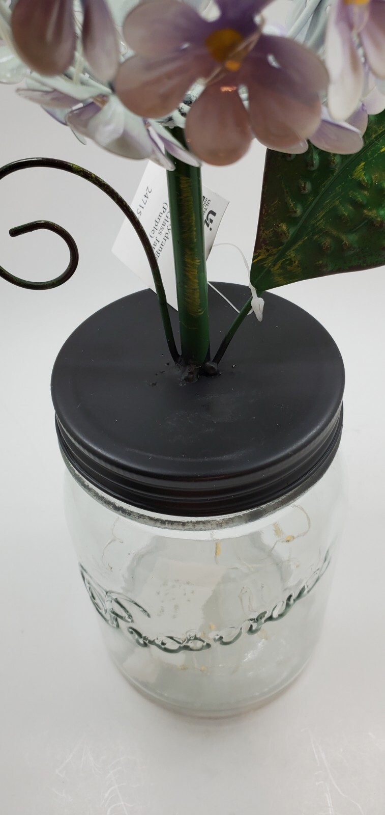 LED Lighted Metal Hydrangea in Jar with fairy light, Ultimate in.. Purple Q9
