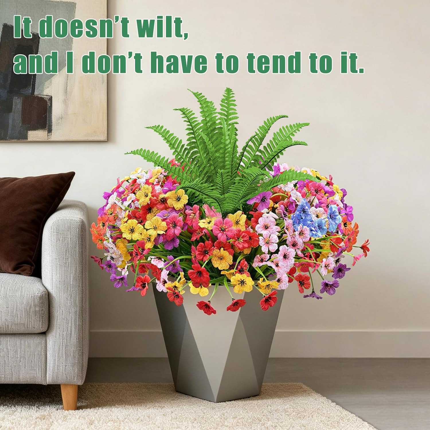 UV Resistant Artificial Flowers – 33 Pcs Waterproof Outdoor Decor for Garden & P