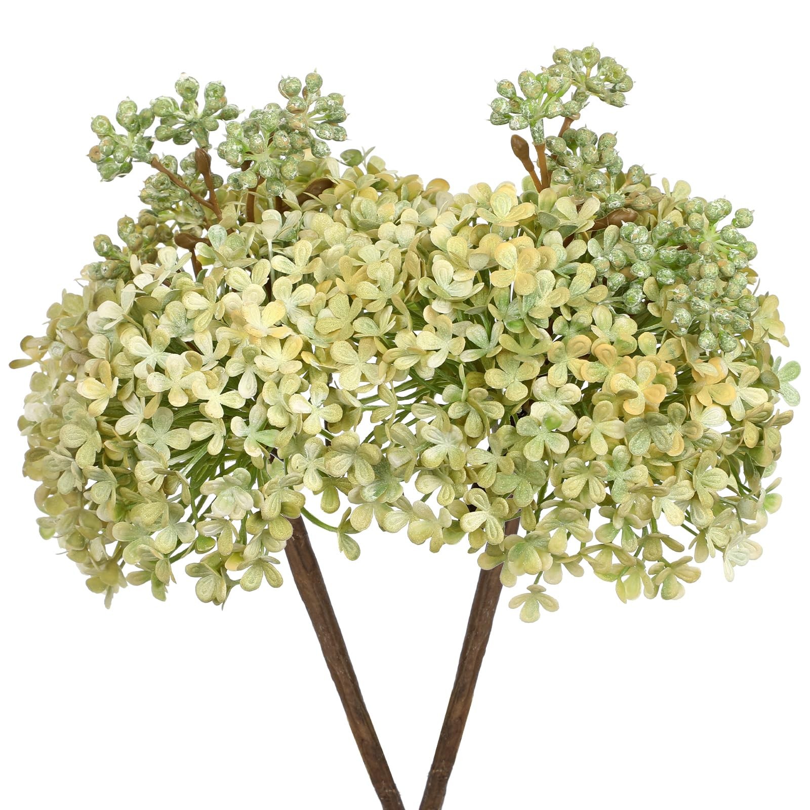2 Pcs Hydrangea Artificial Flowers Stems for Fall Tabletop Decor, 11″ Silk Fa…