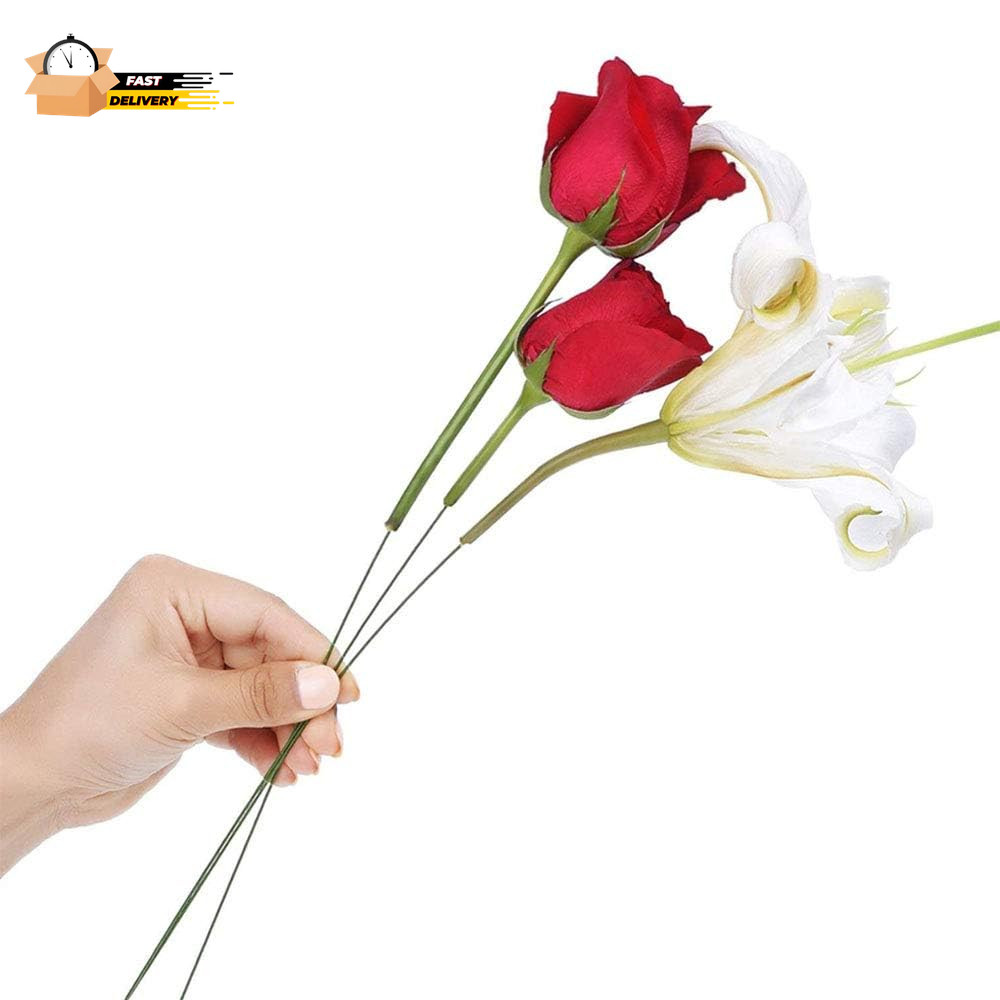 200 Pcs Floral Stem Wire,22 Gauge 16 Inch Floral Stems for Flower Arrangements