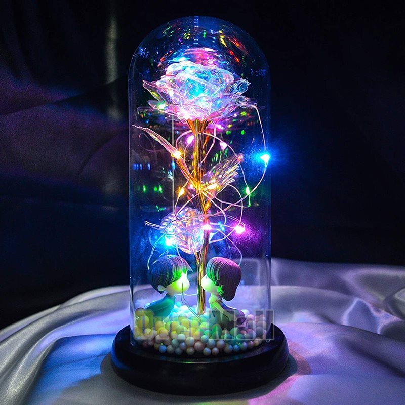 Eternal Enchanted Galaxy Rose in Glass LED Flower Christmas Gifts for Her Womens