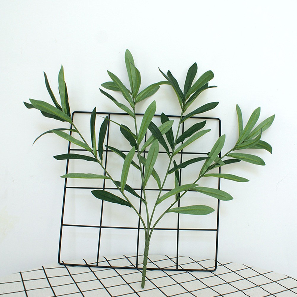 2Pcs Wear Resistant Plastic Olive Branch Decorative Plants for Office and Home