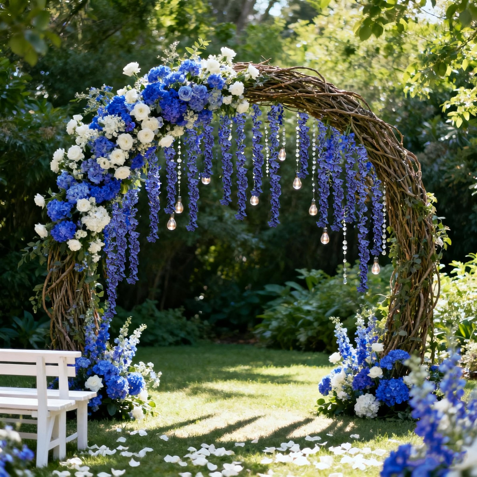 Royal Blue Wisteria Hanging Flowers Garland 6.4FT Wisteria Garland Hanging Fl…