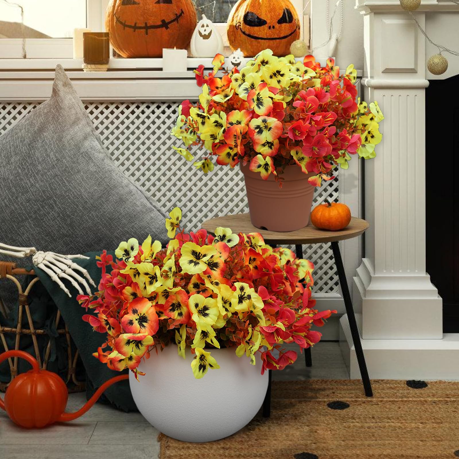 Artificial Fall Flowers Plants for Outdoor Indoor Decoration, 12 Bundles Fake…