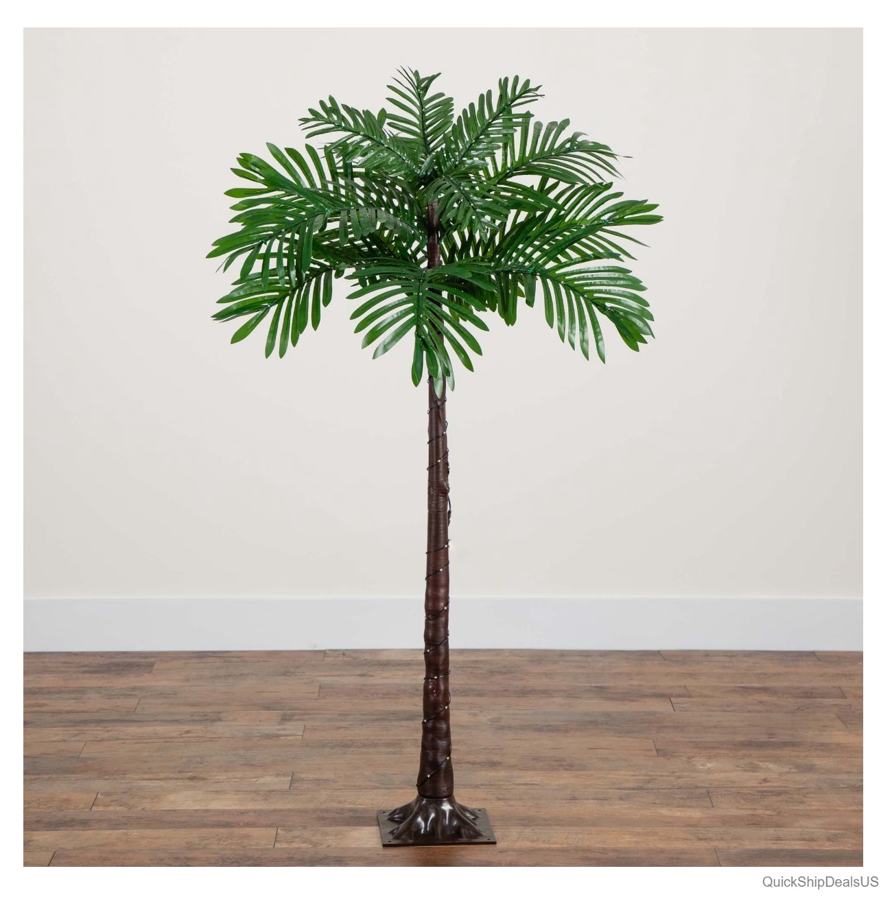 Artificial Palm Tree 4ft UV Resistant Lighted 127 Warm White LED Lights Indoor