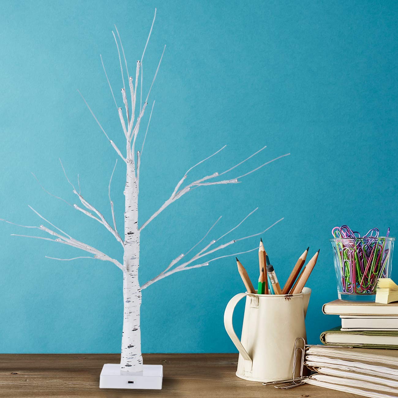 2PCS 2Ft 24 LED Birch Tree Light Bonsai Tree Light Warm White for Home Weddin…