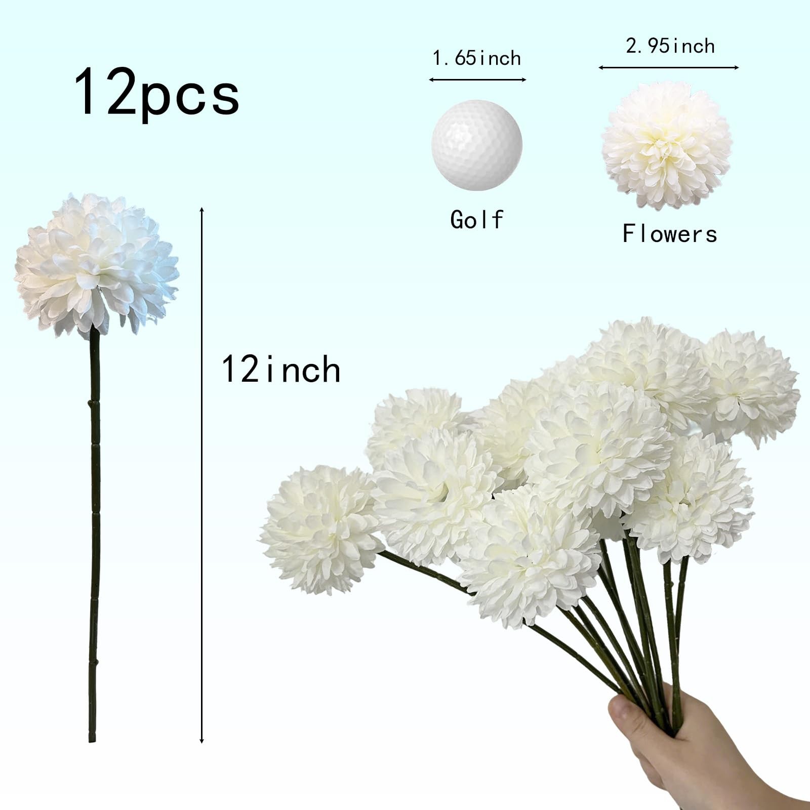 12Pcs Artificial White Chrysanthemums Realistic Fake Flowers, Fake Mums Silk …