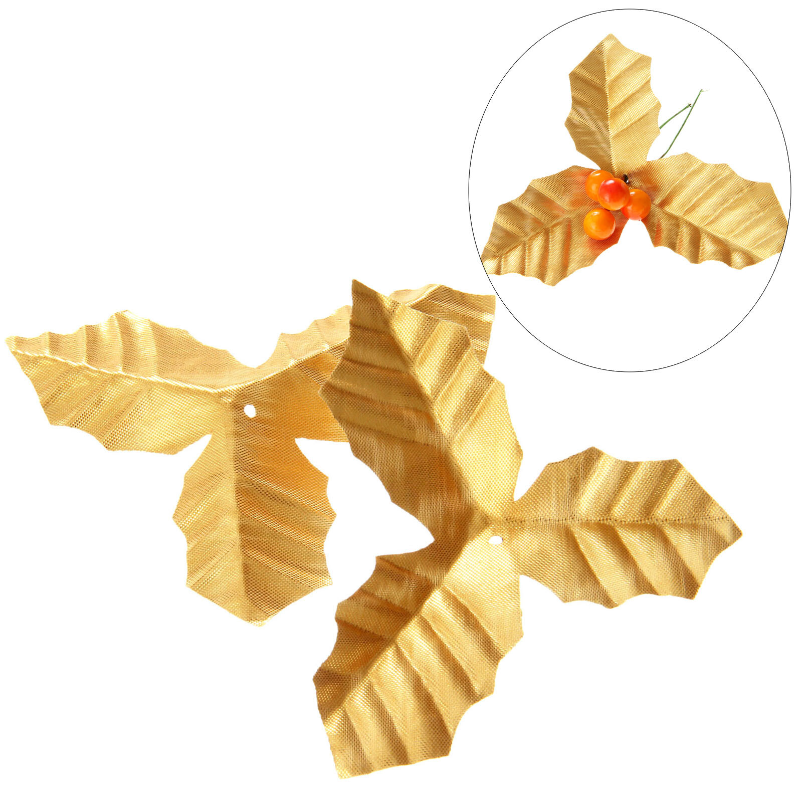 50 x Artifical Leaves Rose Flower Leaf Wedding Xmas Holly Wreaths Decor Crafts