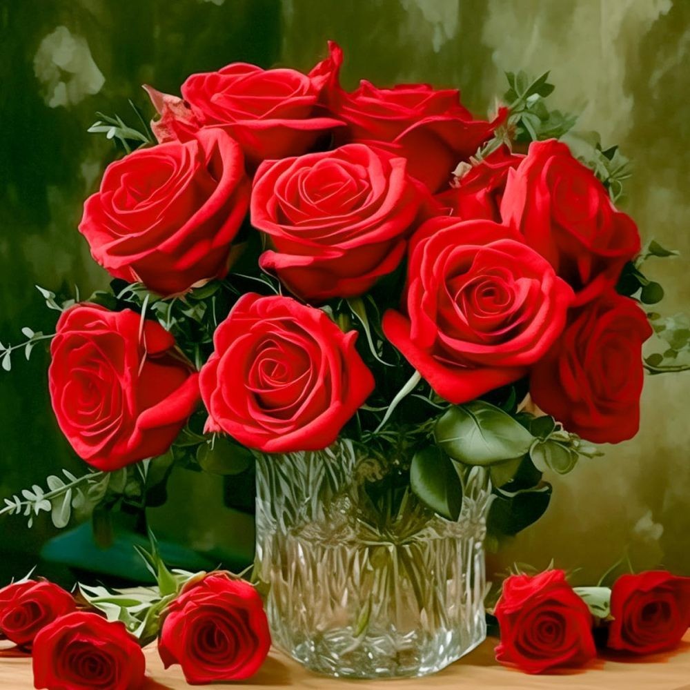 15x 20″ Fake Red Roses Artificial Flowers Bouquet Silk Stems Party Wedding Decor