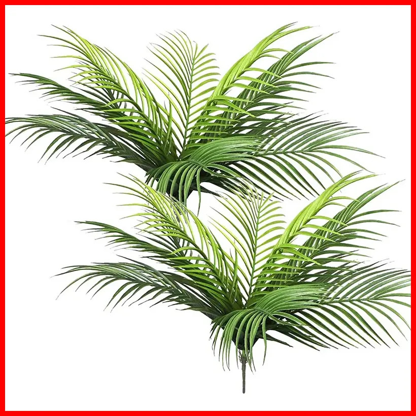 20.47in 9Leaves Artificial Tropical Plants Fake Palm Plant Branch Green Leaves f