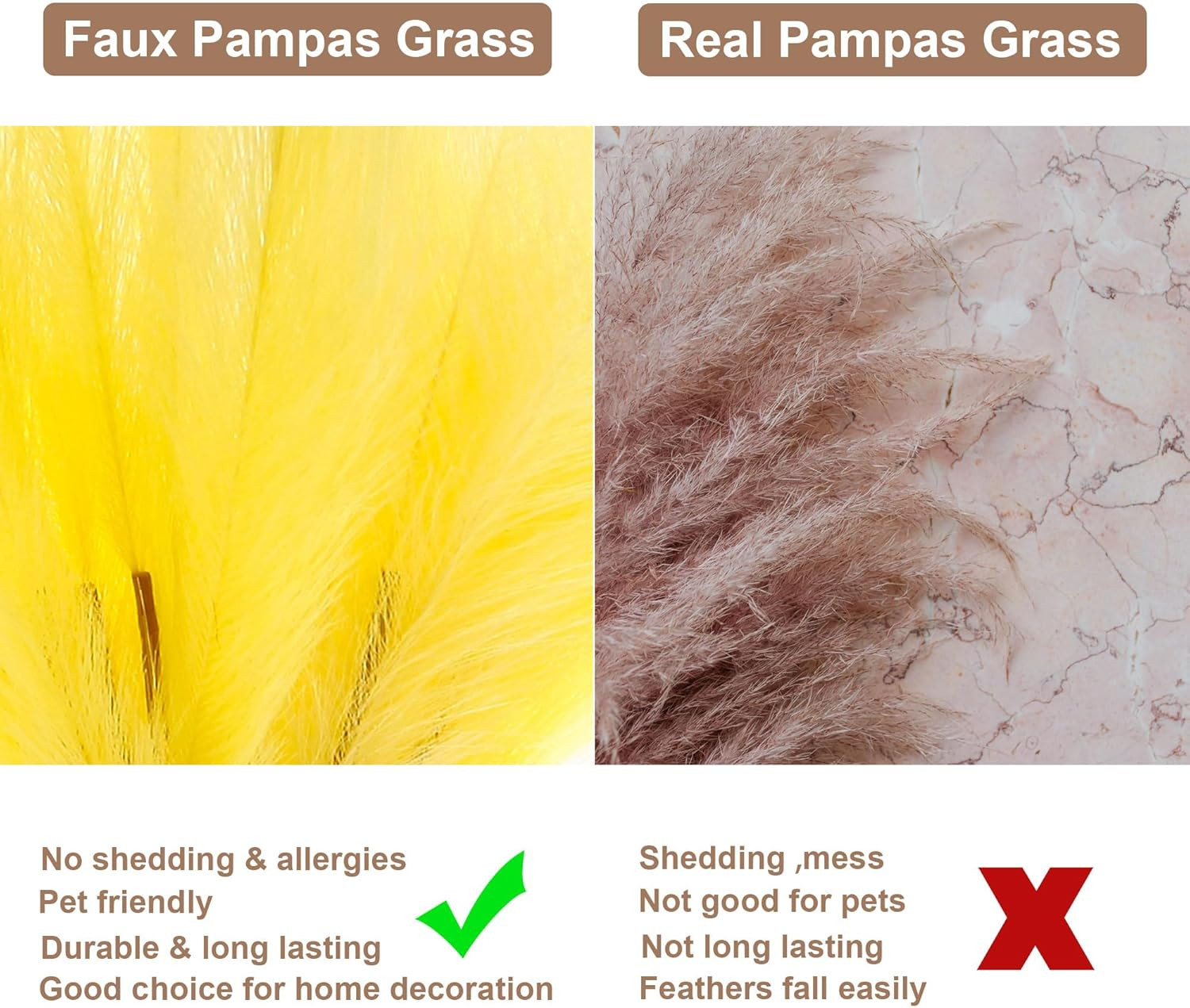 12 PCS Light Yellow Faux Pampas Grass 38″/3.1Ft Tall Artificial Pompous Grass La
