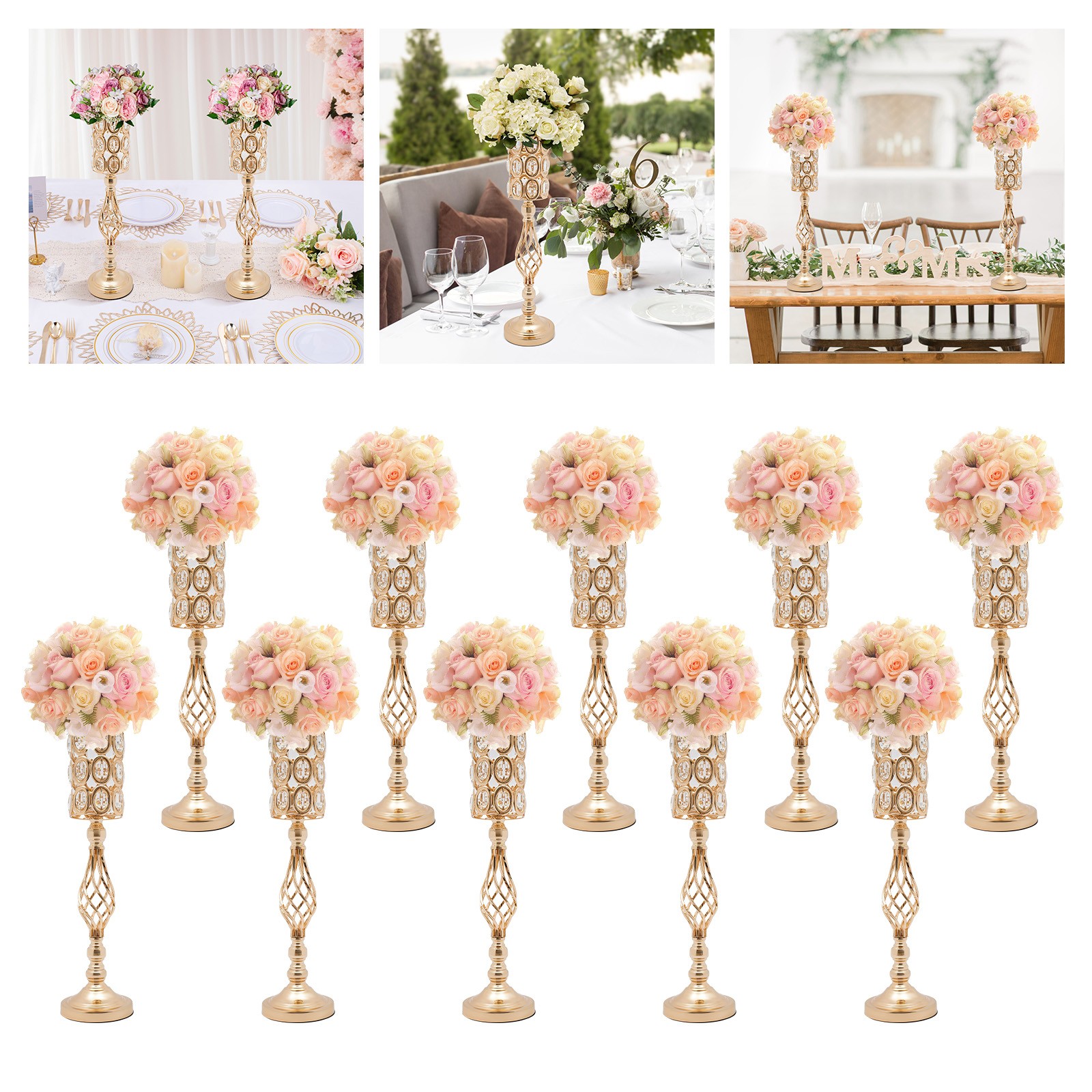 Wedding Flower Vases, 10Pcs Flower Vases for Centerpieces for Tables