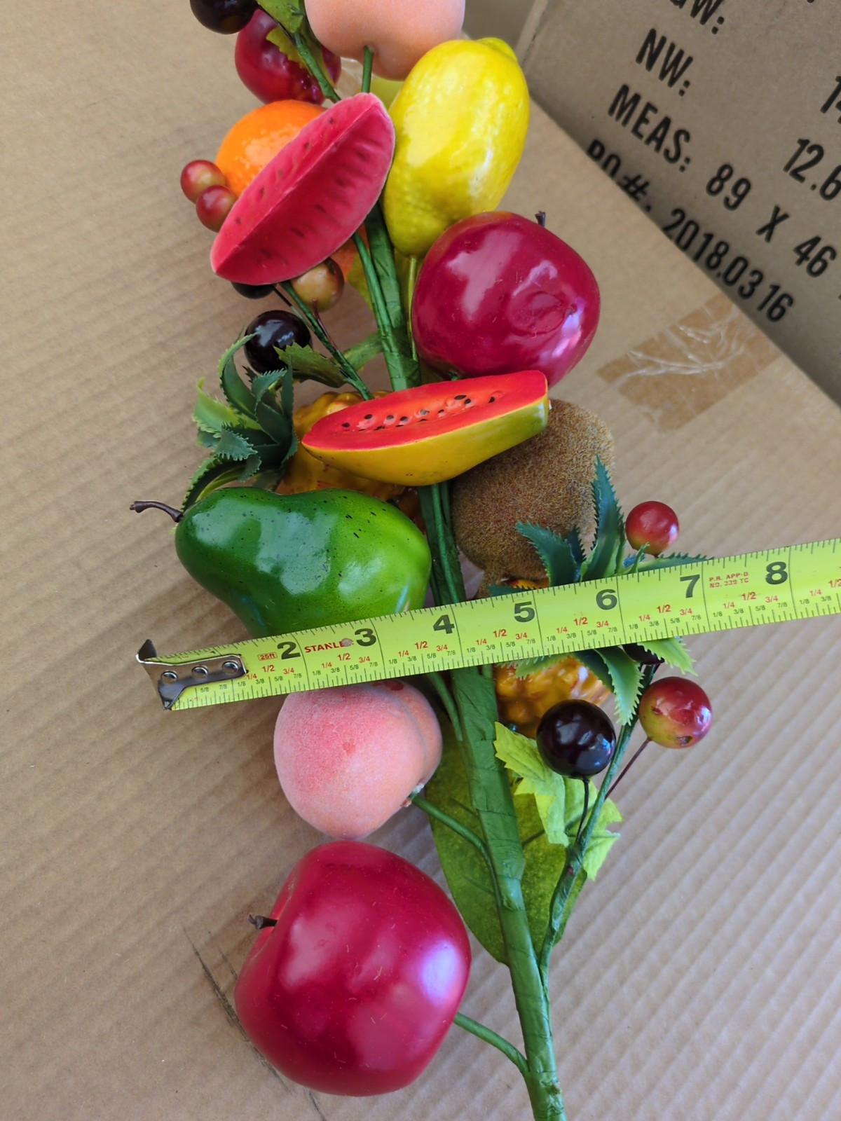 Tropical Mix Fruit Swag for Wall, Home/ Kitchen Decoration, 20″ Long F5Y56 New