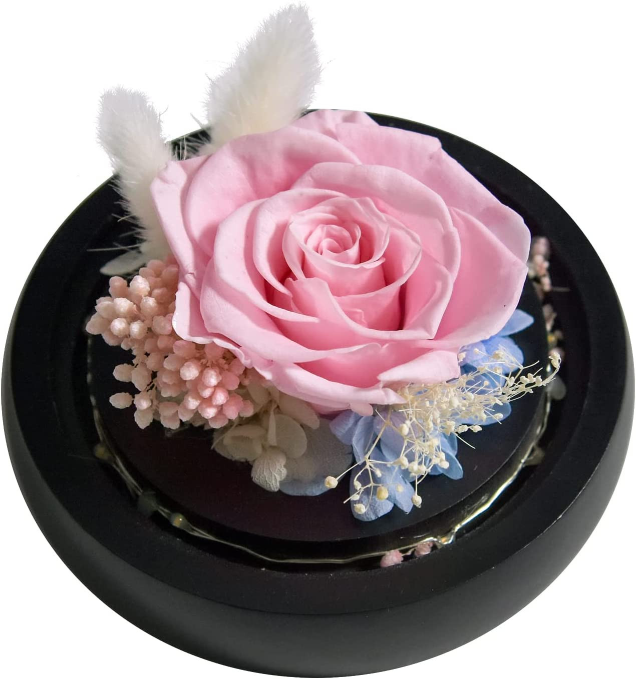Gift for Women Forever Preserved Real Pink Rose in Glass Dome Gift for Valentine