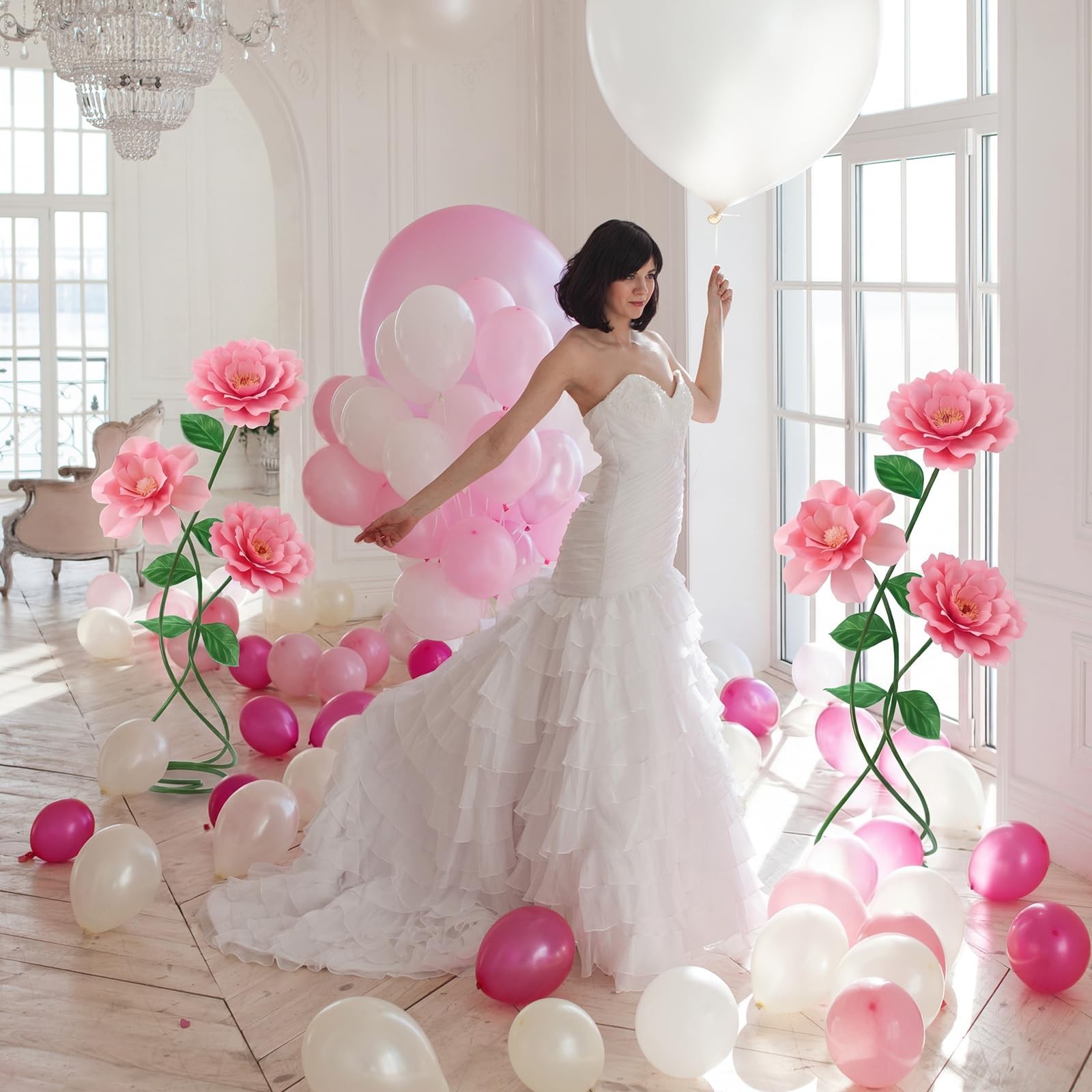 3 Pcs Standing Giant Flowers Stem Stands Giant Artificial Flower Stems for La…