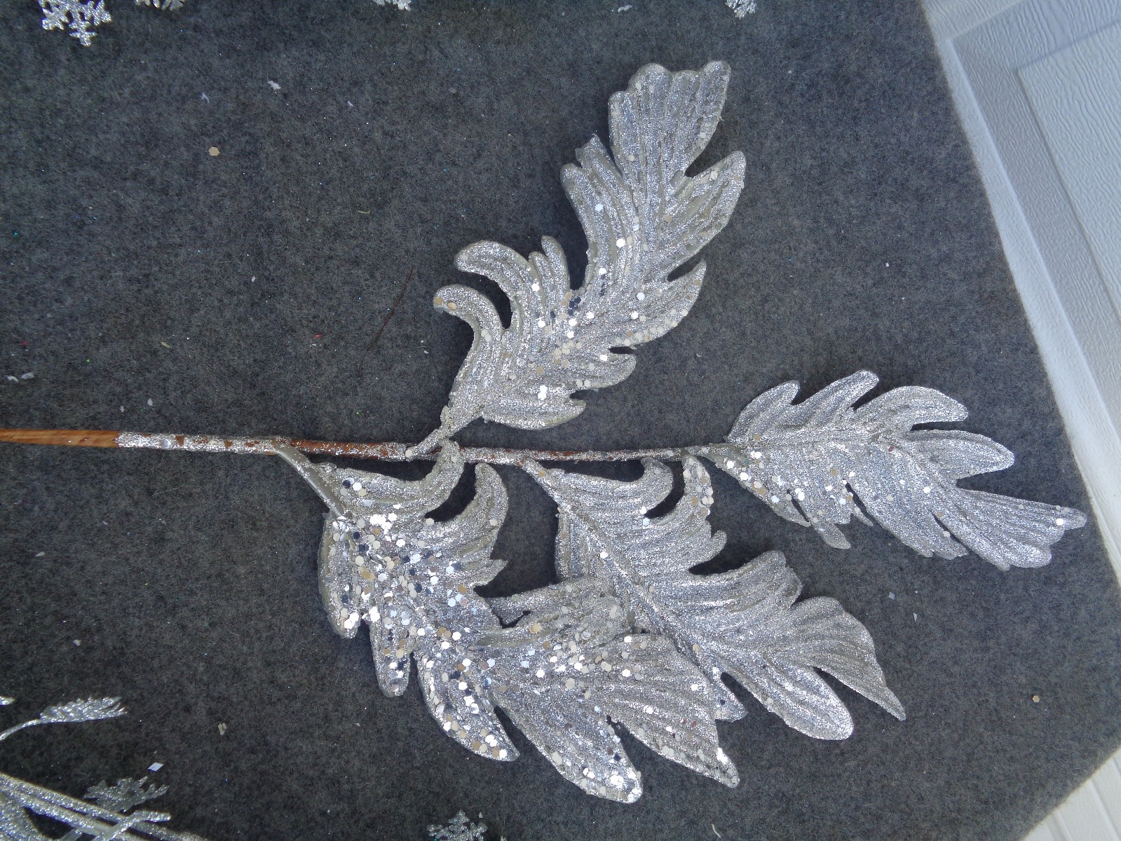 Silver & Snowy Faux Branch Floral Picks – Lot of 6 – Two Styles