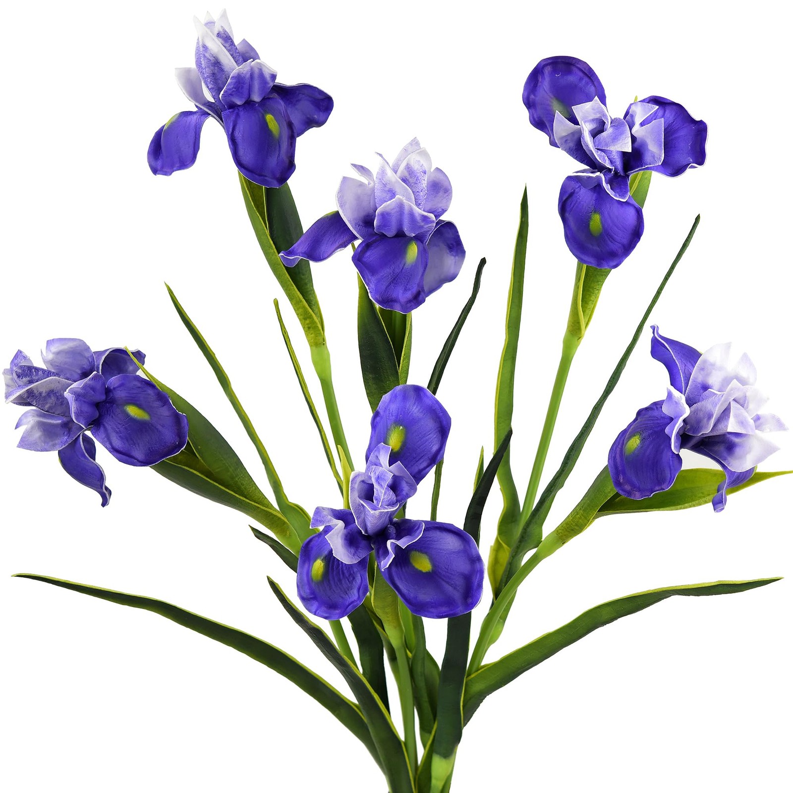 6 Long-Stem Real Touch Artificial Purple Irises – Realistic Faux Flowers for …