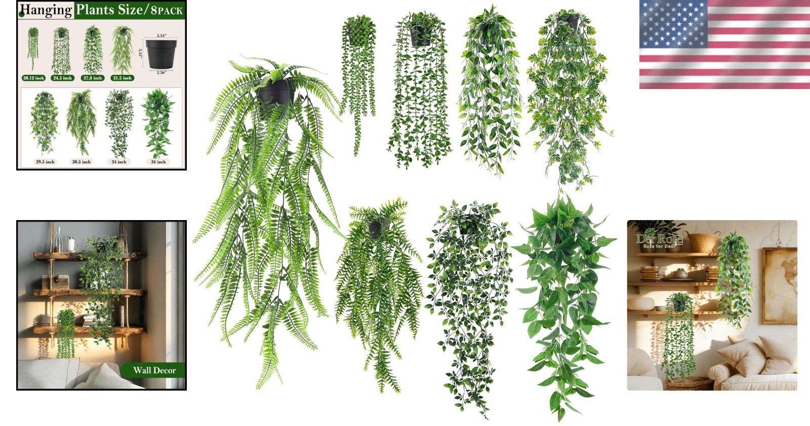 Artificial Ivy Vine Decor – Indoor Outdoor Hanging Plants