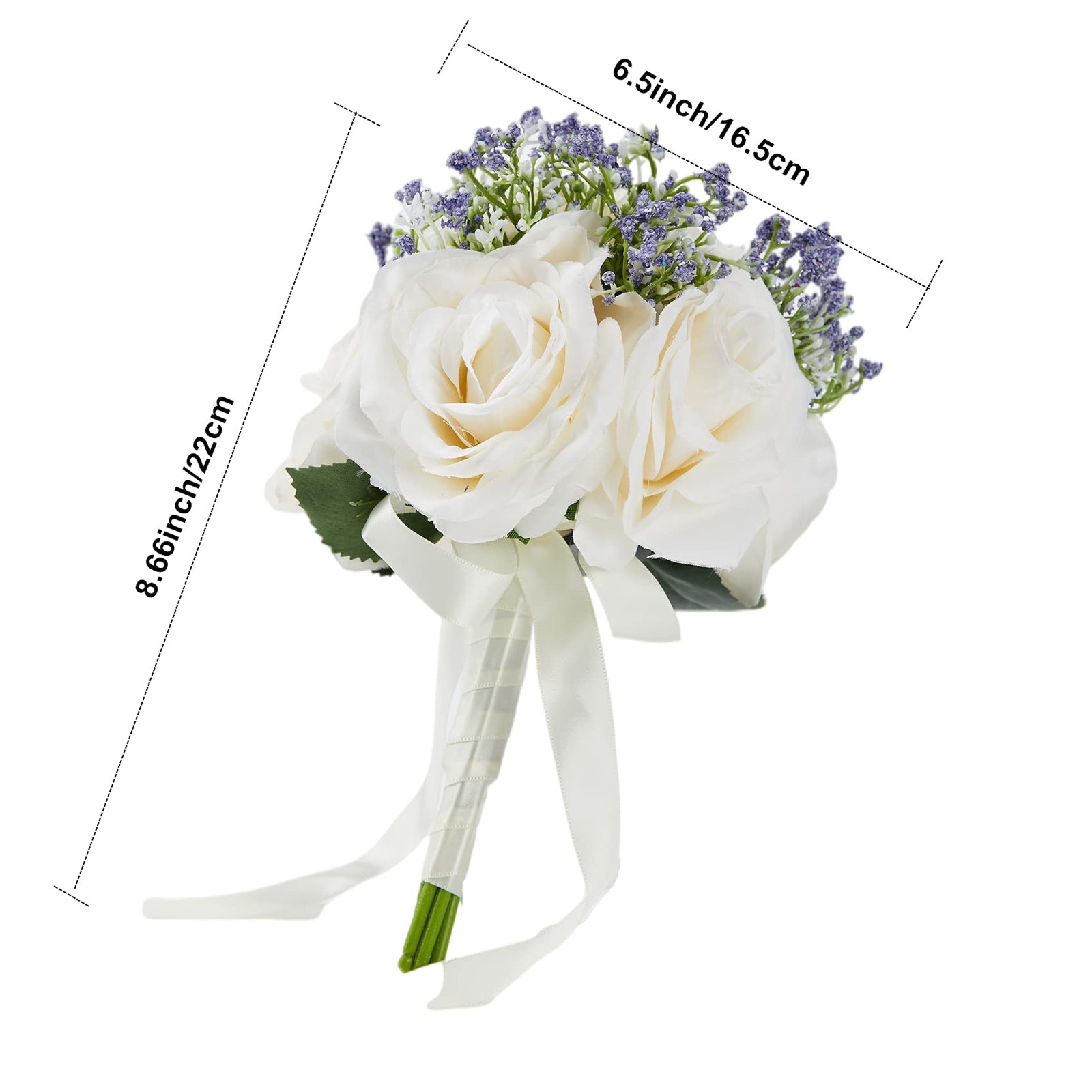 6.5 Inch Ivory Bridesmaid Bouquets For Wedding Set Of 6 Wedding Bouquets For Bri