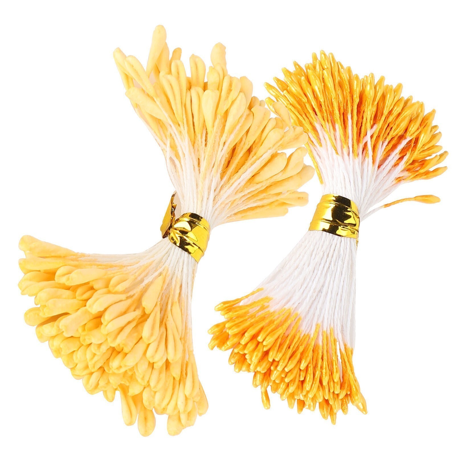 900Pcs Artificial Stamen Gypsum Orange Color Double End Simulation Bouquet Make
