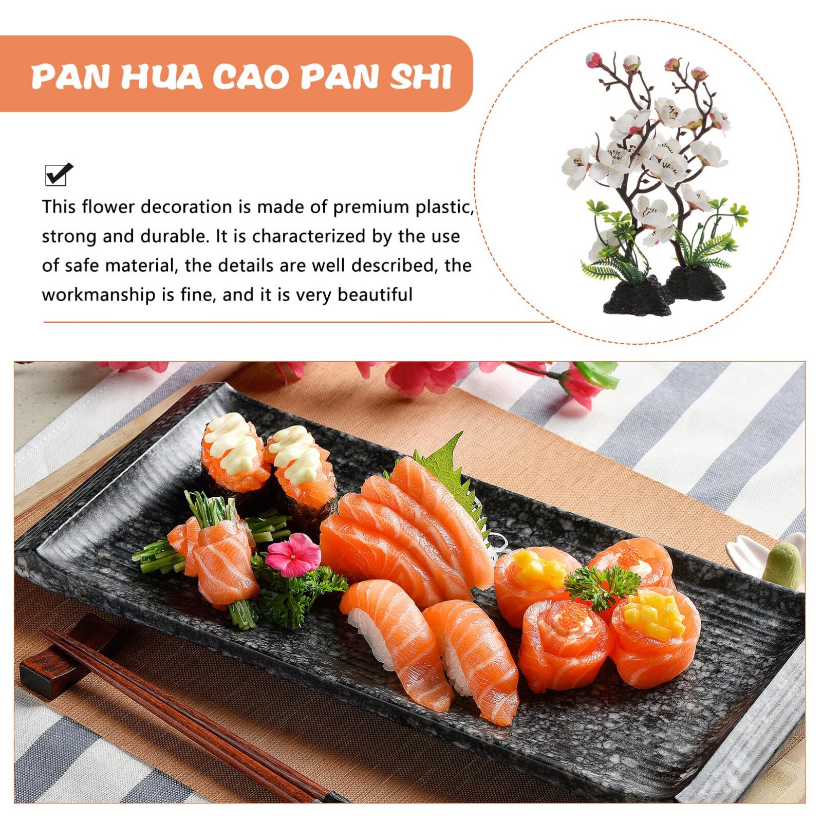 Blossom Platter Decoration Japanese Sushi Plate Ornament 2.36 X 2.36 X 8.26 i…
