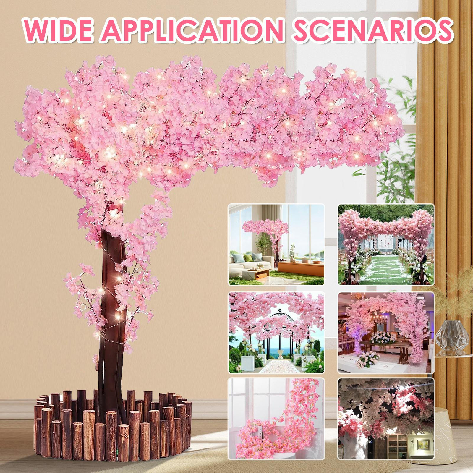 Artificial Cherry Blossom Tree Sakura Tree Decor Cherry Blossom Vines USA