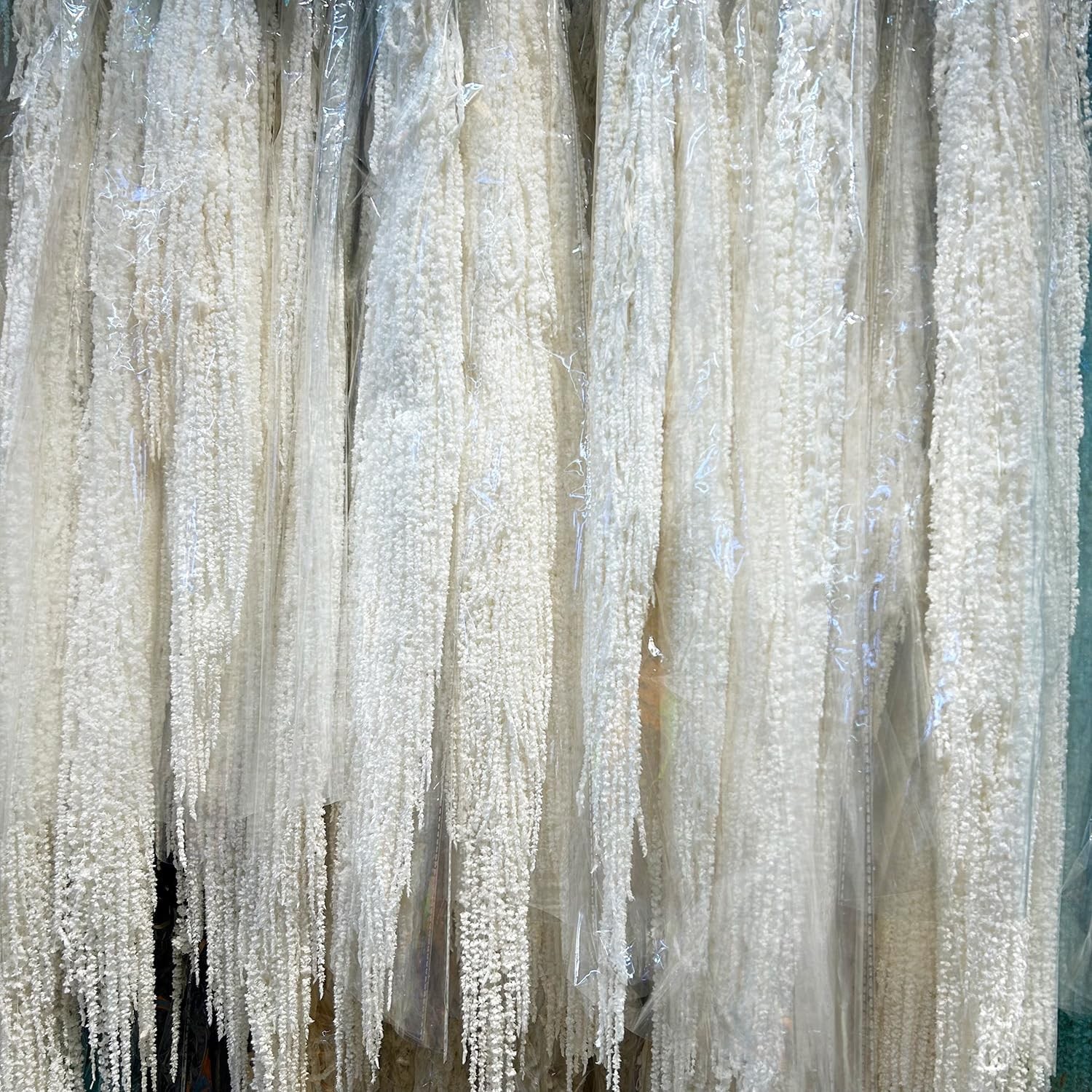 5Pcs Dried Preserved Amaranthus Hanging Flowers 35 Inches White Wisteria Vine…