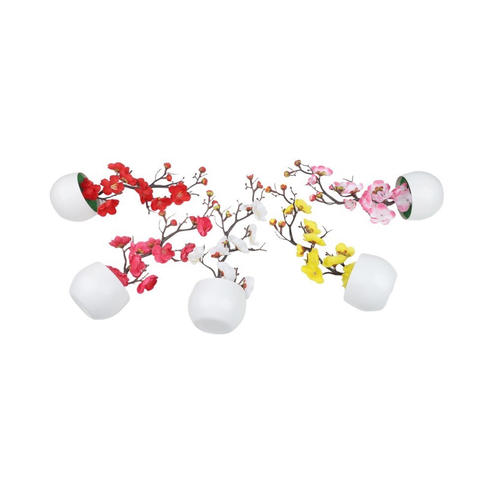 1pc Artificial Wax Plum Blossom Bonsai Branch for Indoor Outdoor Display