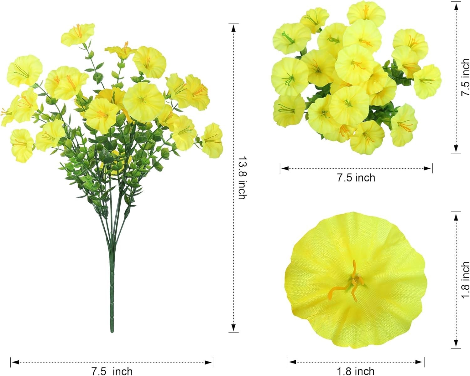 Artificial Flowers for Outdoors Fake Plants Outside Decoration, 12 Bundles Si…