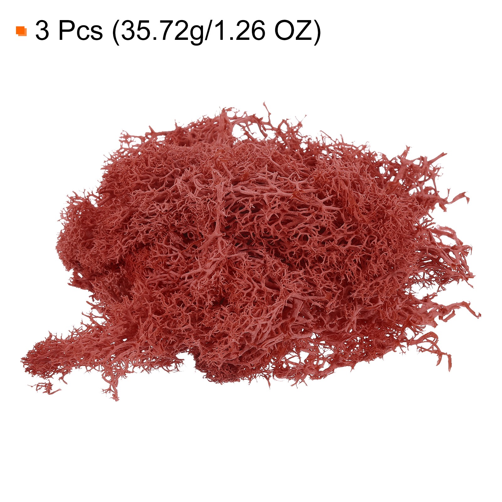 3pcs 1.26 OZ Moss Fake Craft Moss Artificial Moss Natural Moss (Red)