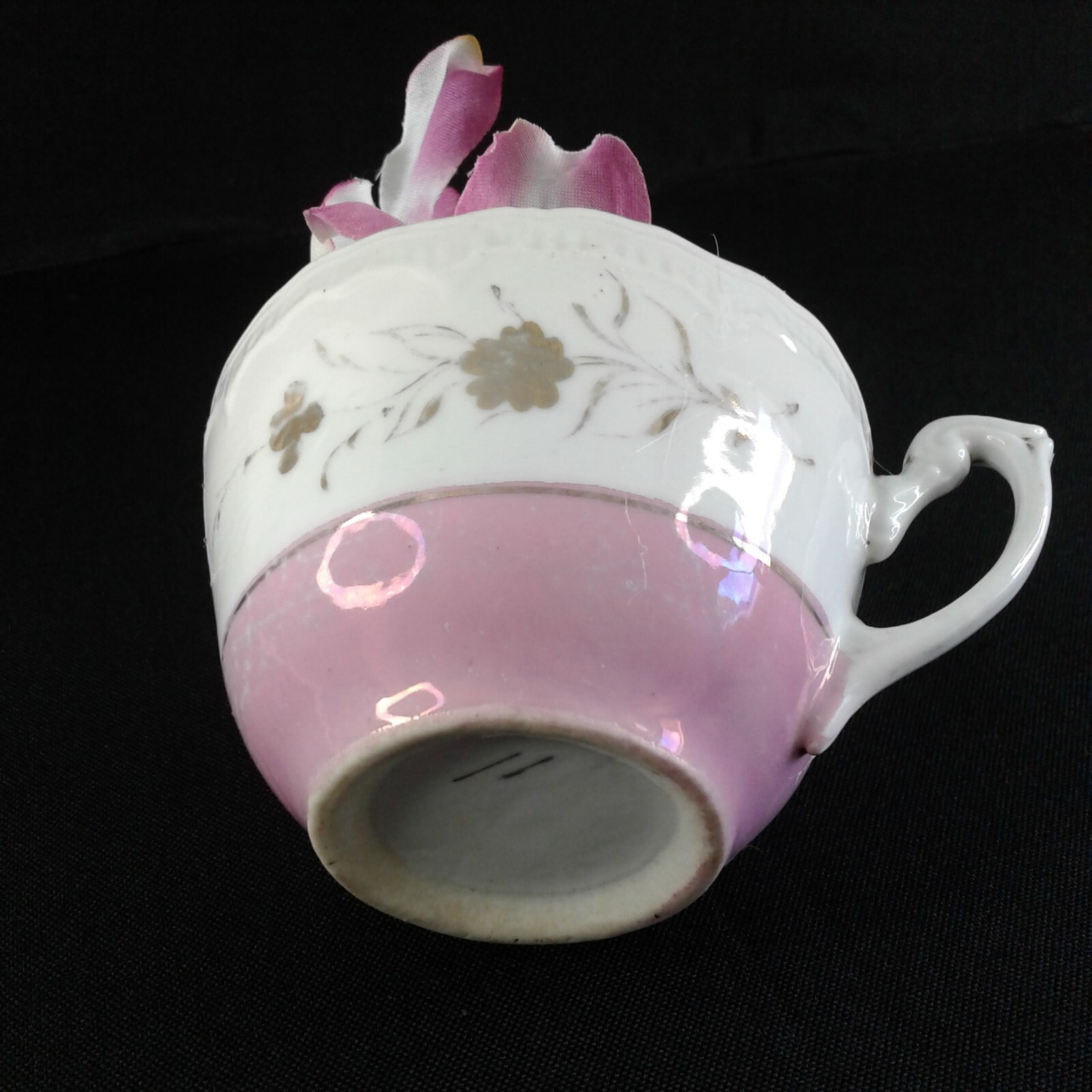 Pink Dogwood Floral Decor Chic Rustic Teacup Pearls Pink Gems Original Gift 1465