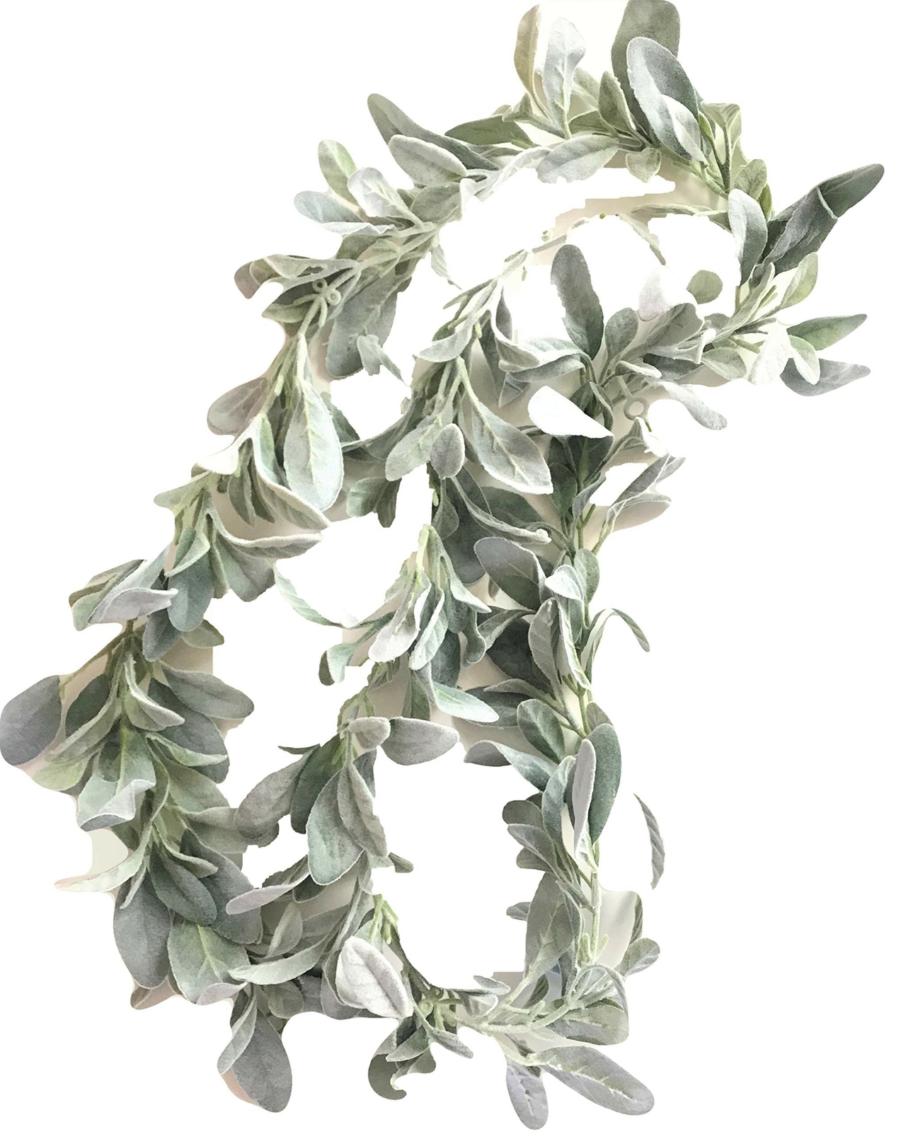 Lambs Ear Garland 6 Feet Soft Fuzzy Artificial Greenery Wedding Holiday Decor