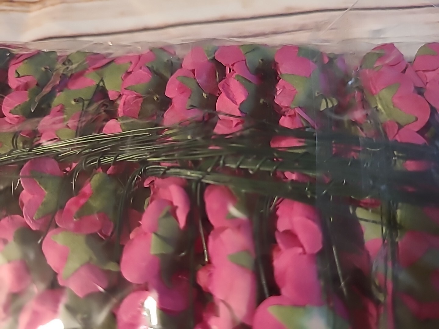 100 Pc Mini Flowers On Thin Gauge Wire Majenta Roses Mulberry Paper Roses For…