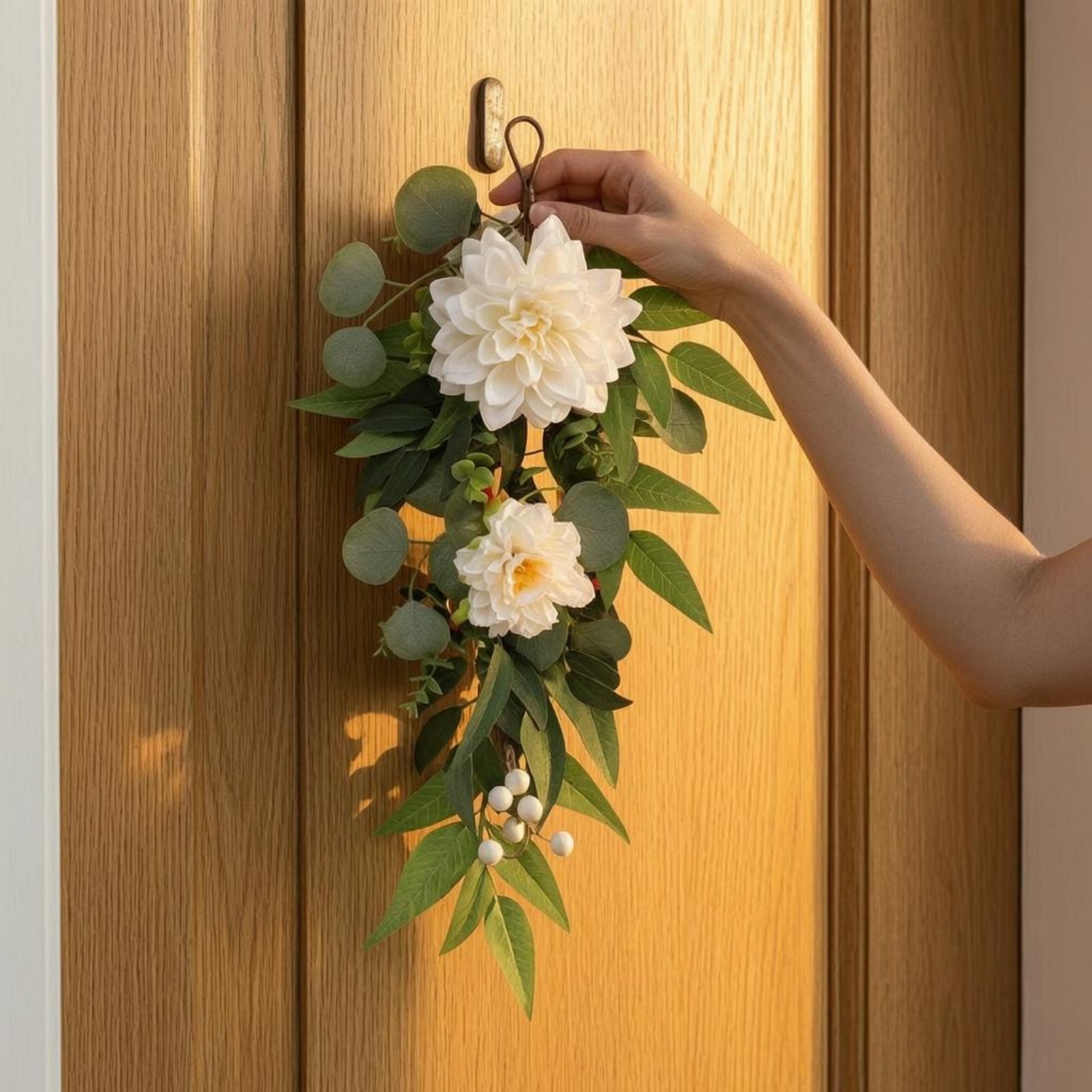 Hanging Floral Decoration Textile and Synthetic Material Artificial Flower Door