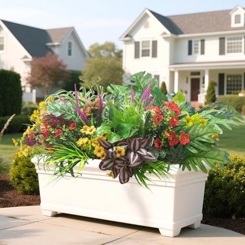 Grunyia 20PCS Fake Flowers UV Resistant Artificial Plants & Faux Shrubs –