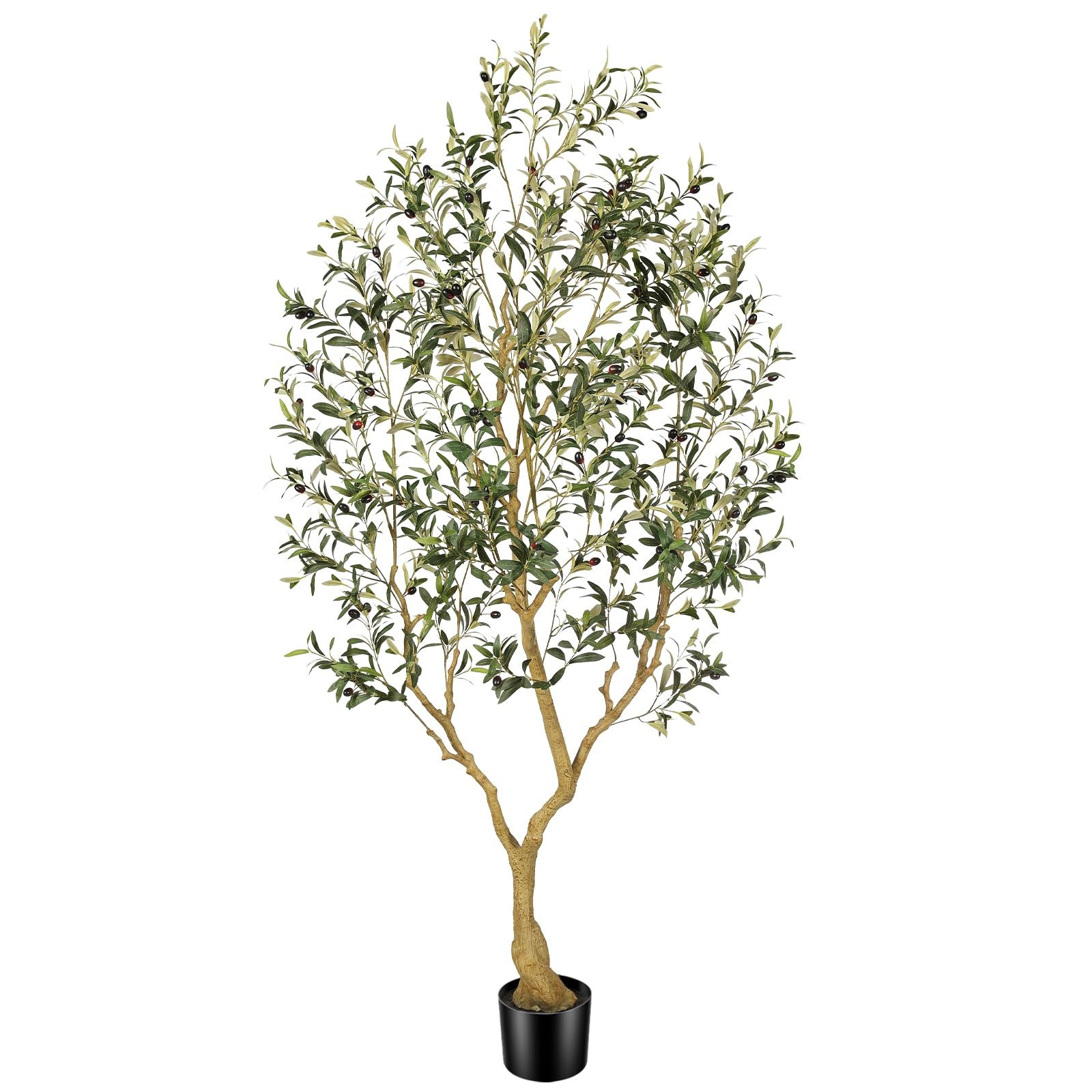 Olive Trees Artificial Indoor, 7FT Faux Olive Tree with Lifelike Branches and…