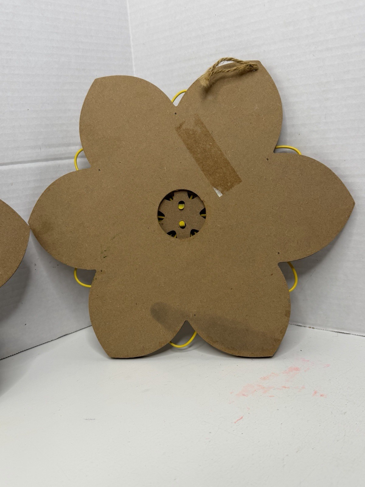 3 Wood Burlap & Metal 3D Flowers Decor Hanging 12” Wall Home Decor Wall Hanger