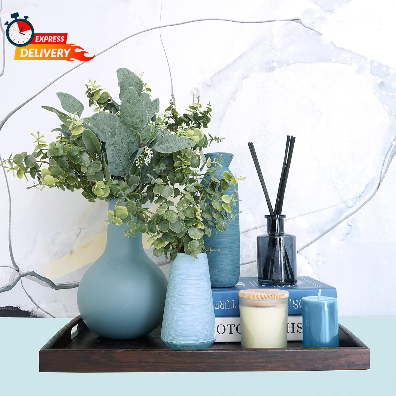 Mixed Eucalyptus Leaves Stems Bulk Artificial Eucalyptus Leaves Sprays Faux Oval