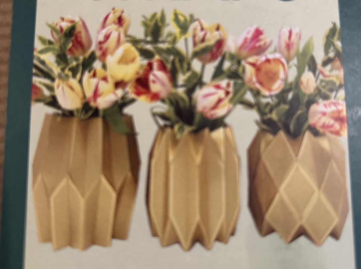 NIB LUCY GRYMES Paper Vase Wraps GOLD Pack of 3 Home Decor FREE SHIP!