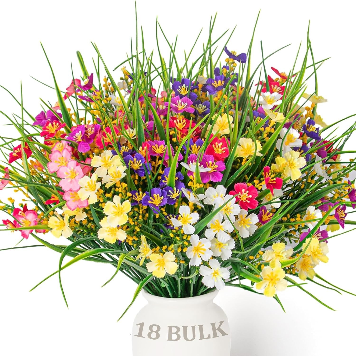 UV Resistant Artificial Flowers Outdoor Faux Wildflowers Summer Decor | Silk …