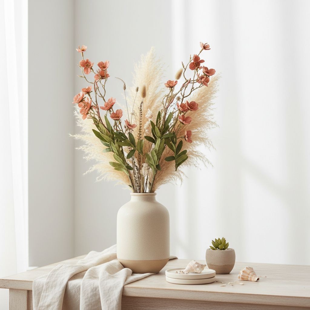 Artificial Dogwood Flower Stems Dusty Rose Mauve Terracotta Faux Floral 23 Inch