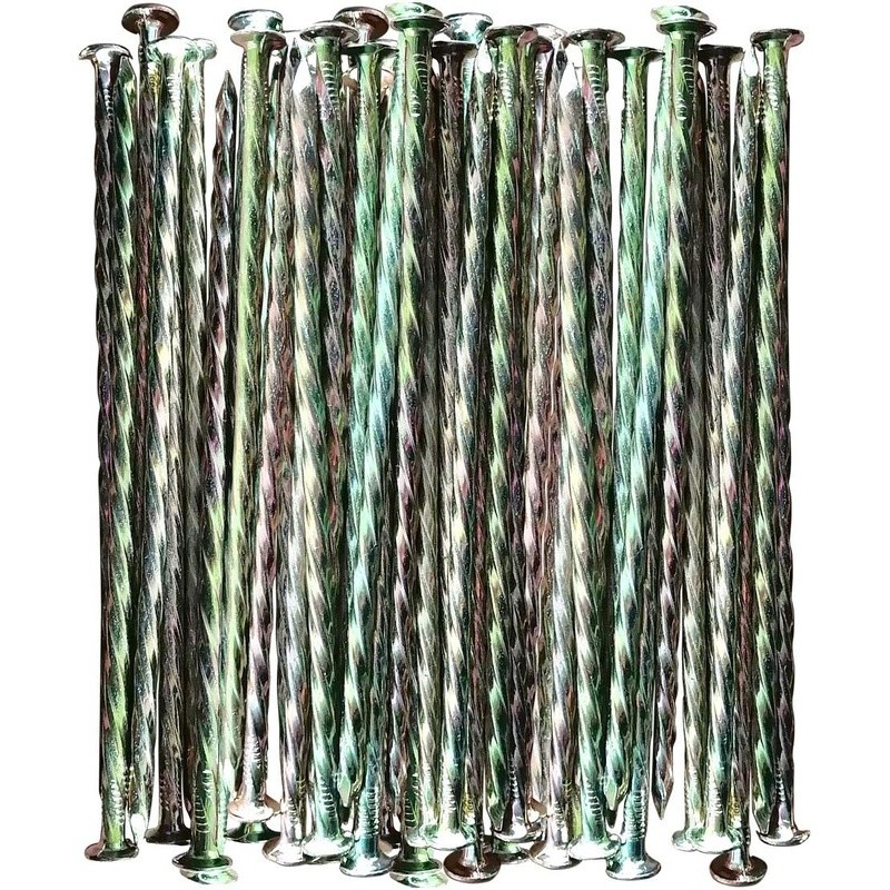 Galvanized Metal Spiral Turf Stakes Heavy Duty Landscape Spikes 35 Pack New
