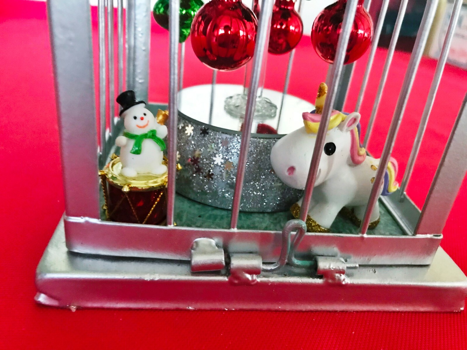 Christmas Birdcage, Battery Operated Tree, Unicorn Ornament, Snowman, Holly