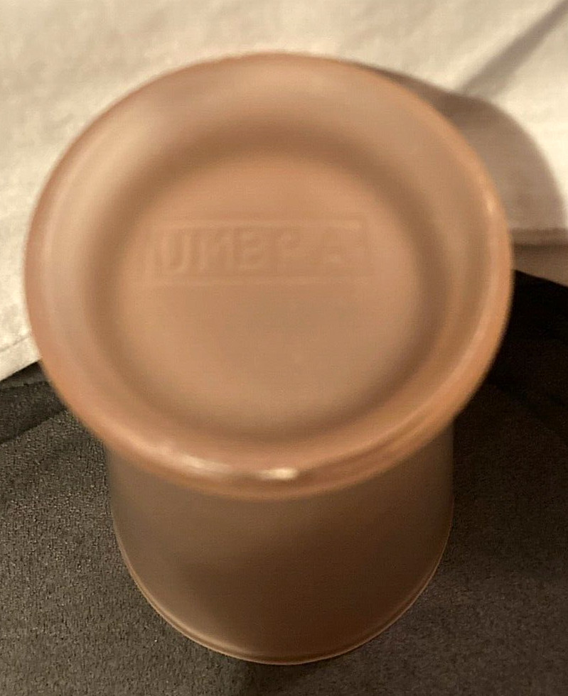 VTG 1990’s Umbra Pale Pink Satin Frosted Glass Vase-4.25″ High-From Canada-EUC
