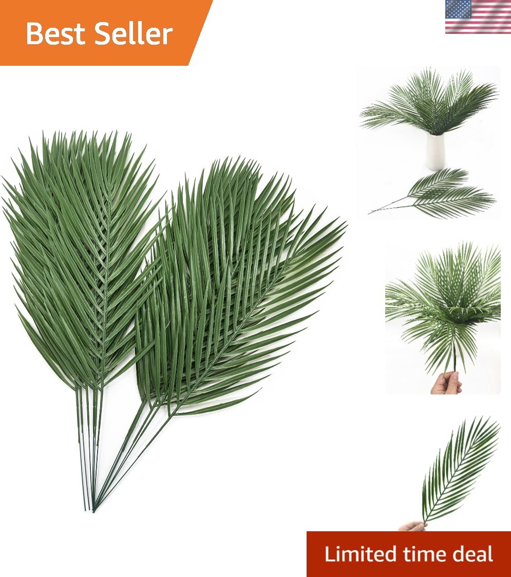 12 Stunning Artificial Palm Leaves – Perfect for Indoor & Outdoor Decoration