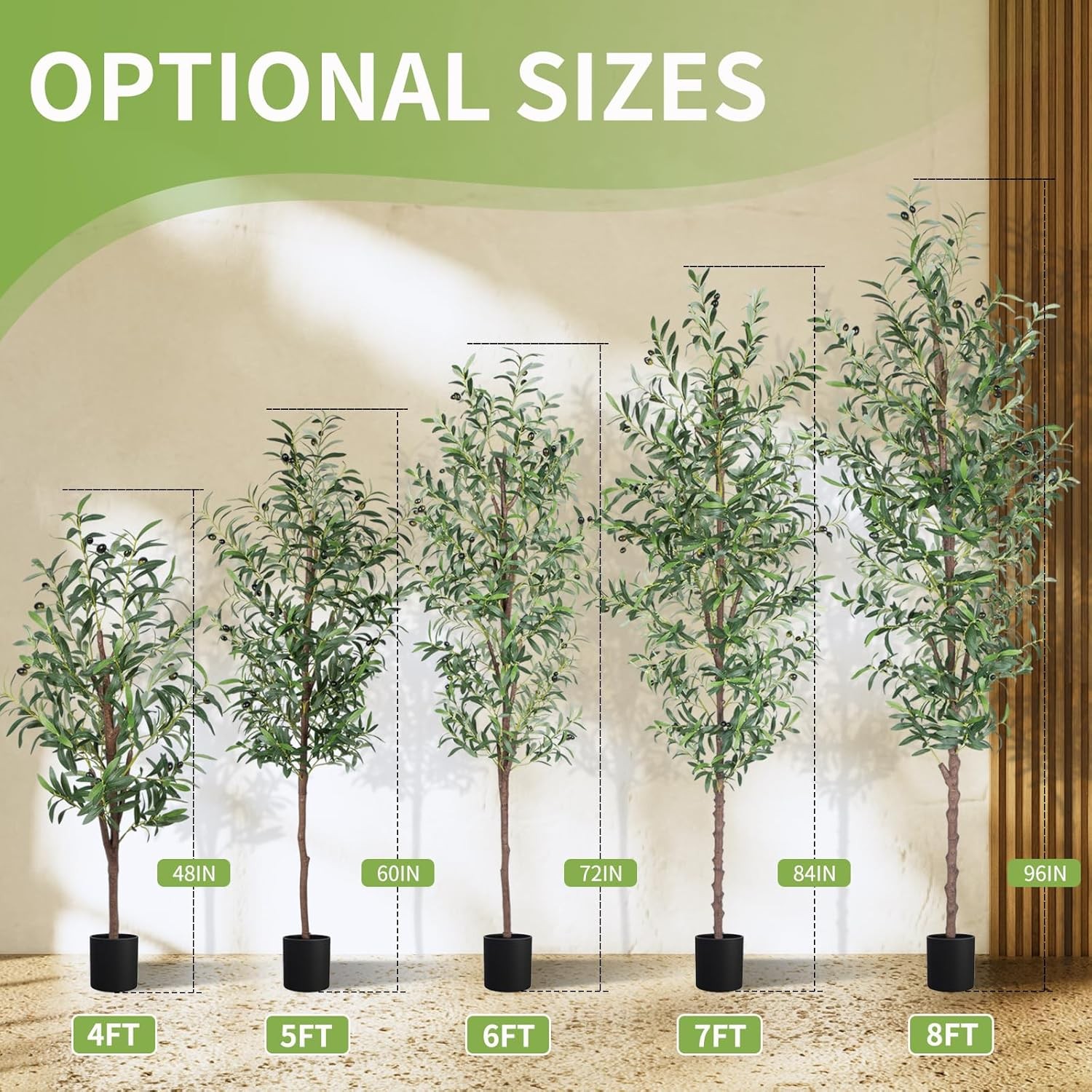 Artificial Olive Tree, 6FT Tall Faux Olive Trees 72in Outdoor Fake Potted Silk