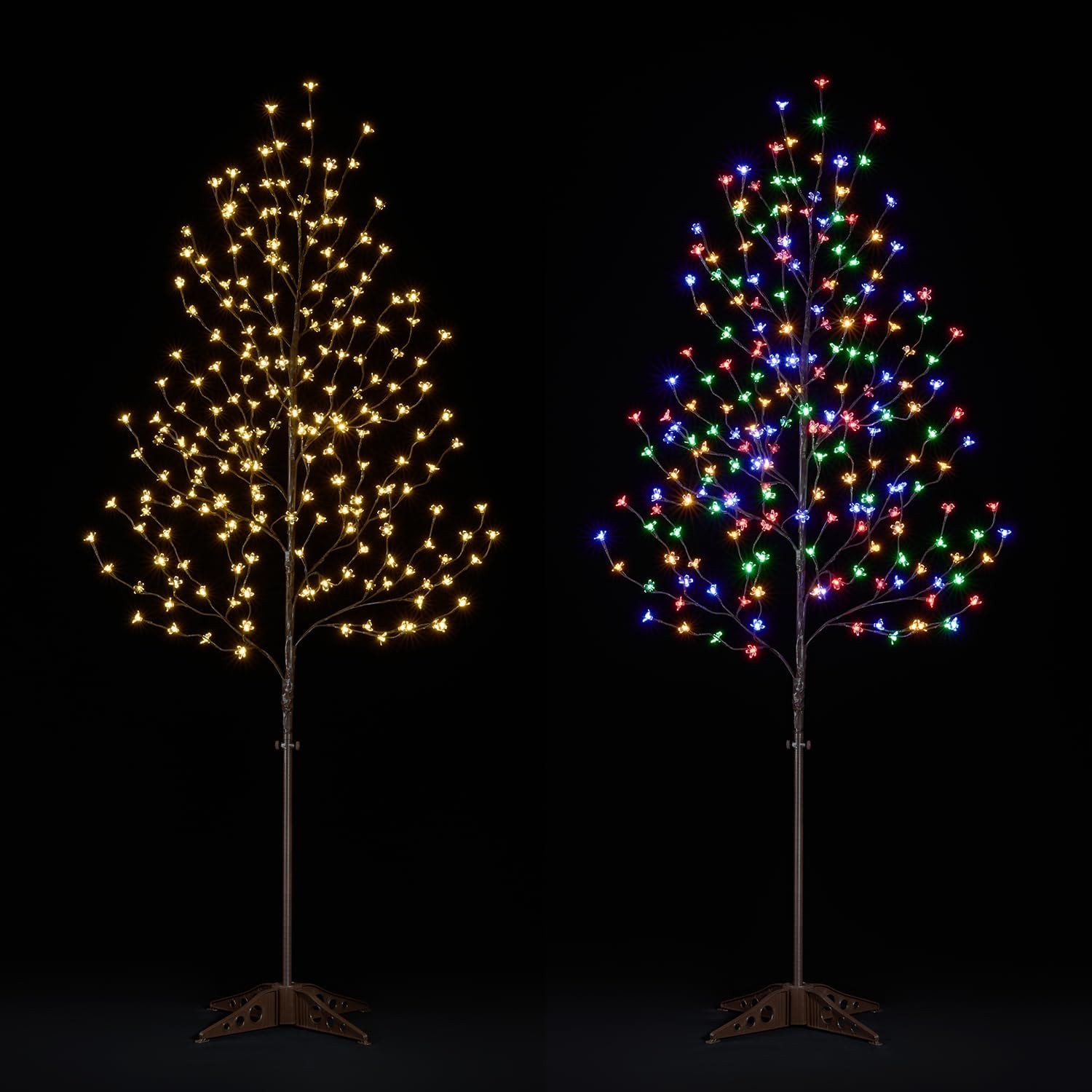 6.5 feet 208L LED Lighted Cherry Blossom Tree Warm White Decorate Home Garden