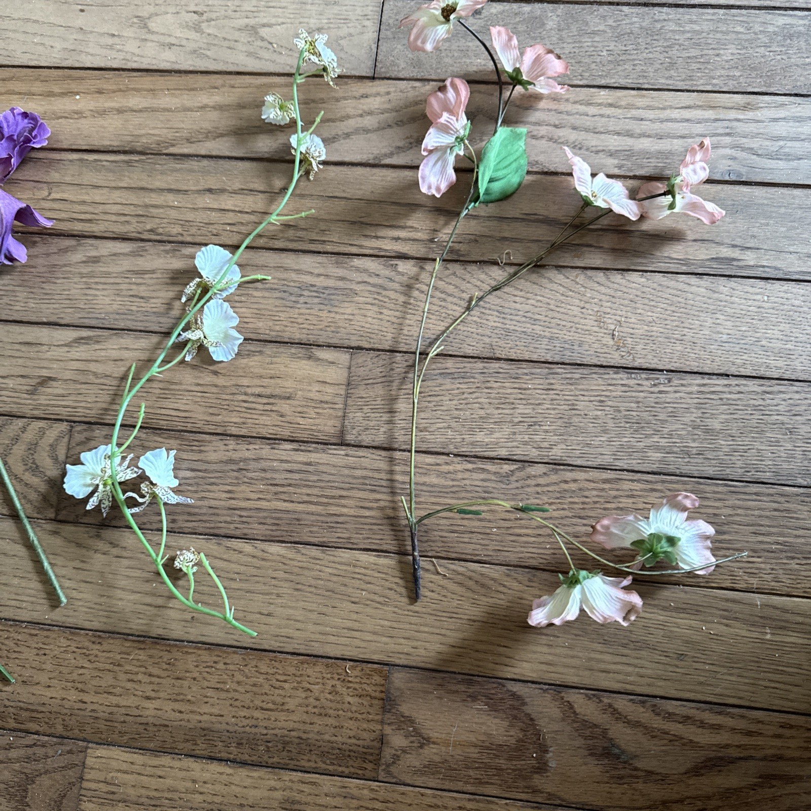 10 Vintage 1970s Artificial Flowers Dogwood Iris Peony Anemones Dahlia Magnolia