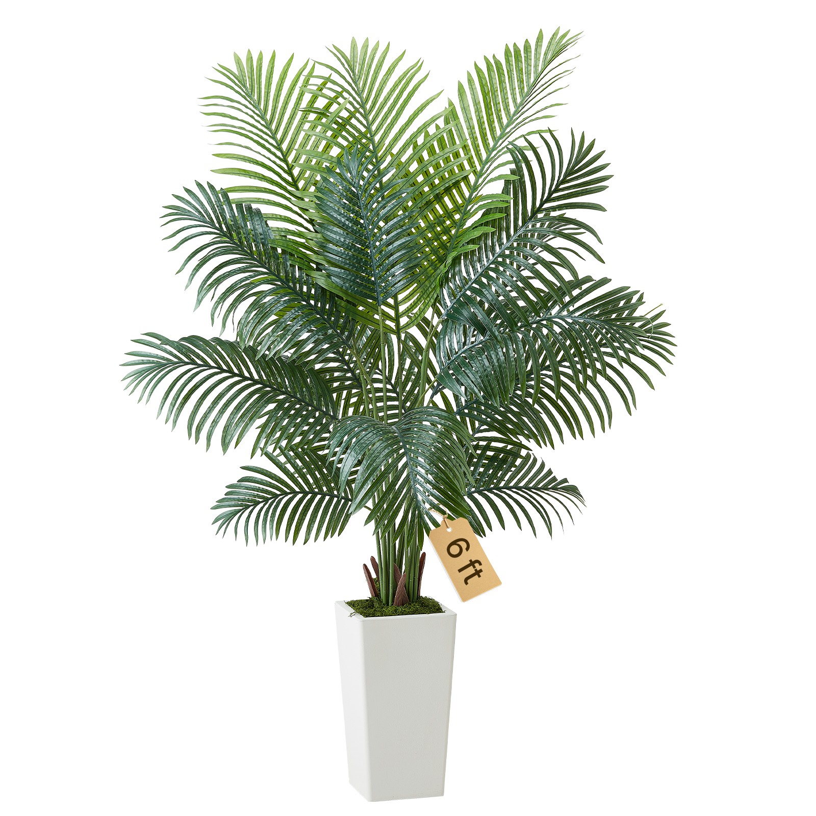 VEVOR 6ft Artificial Areca Palm Tree Faux Plant in Pot for Home Office Decor