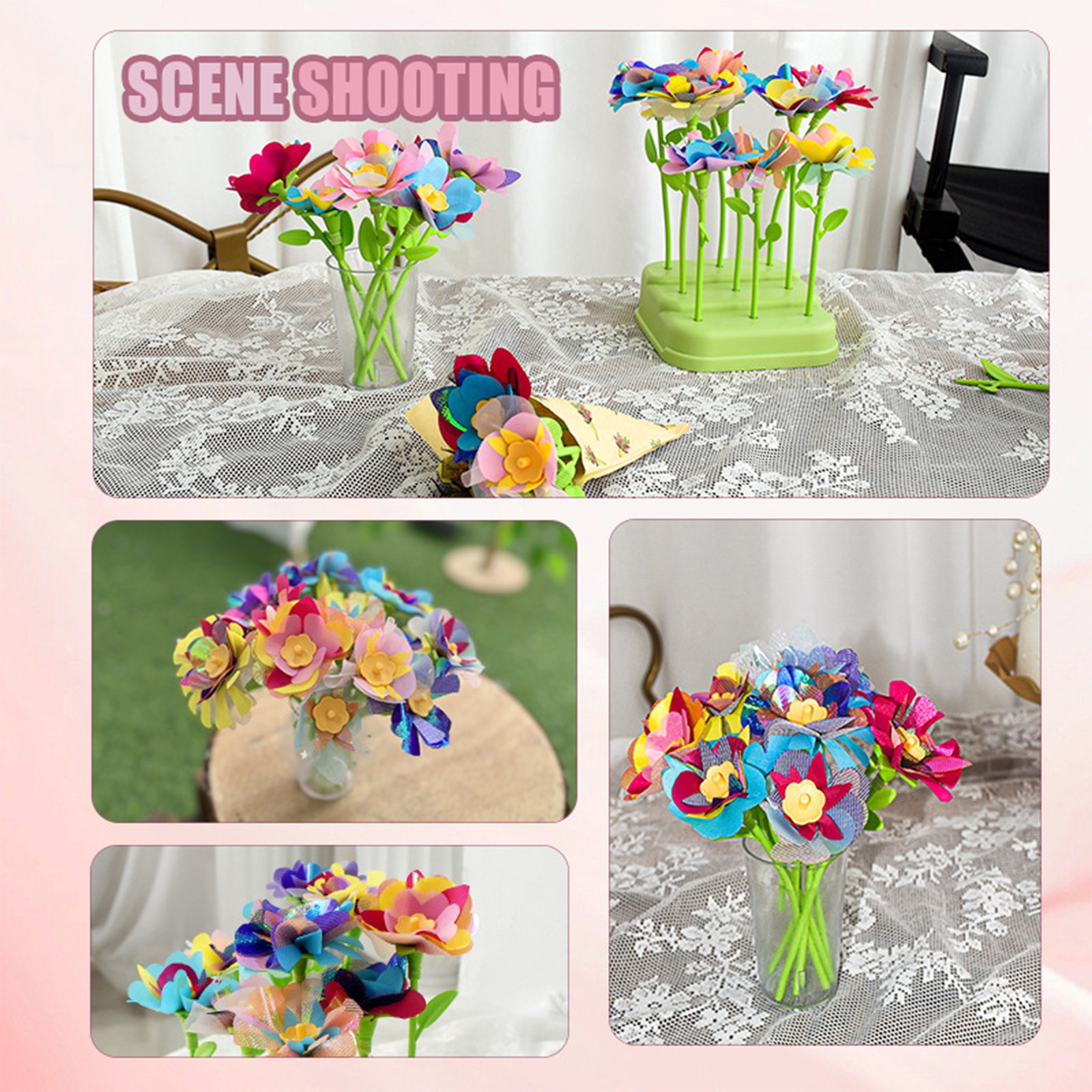 DIY Fabric Flower Bouquets Toys,Flowers Maker Toy,Making Kit Build Own Bouquet